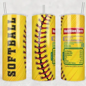 20oz softball tumbler, softball player, sports tumbler