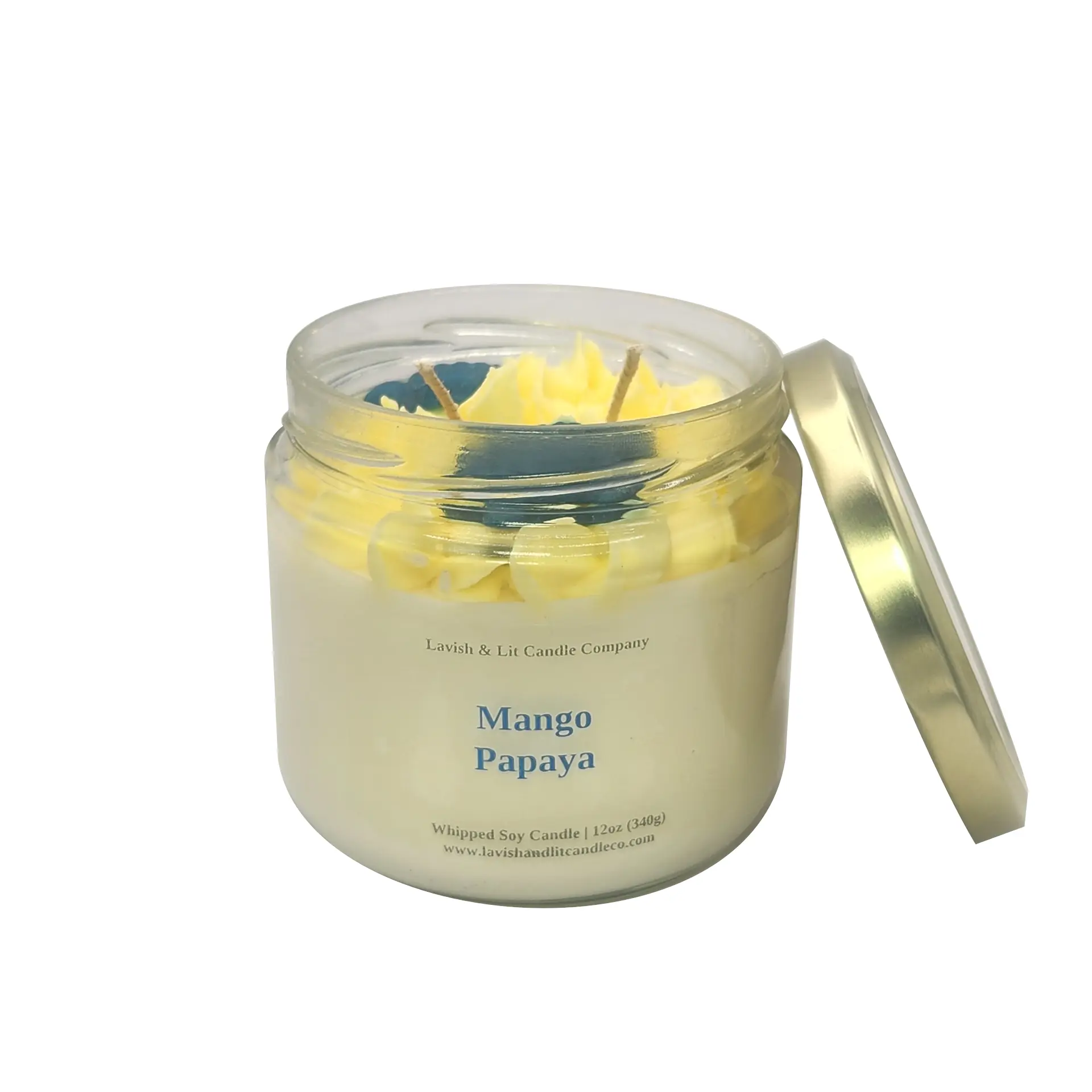 Lavish & Lit Candle Company Mango Papaya - Whipped Candle