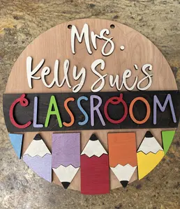 Teacher’s Personalized Wood Classroom 12” Hanger