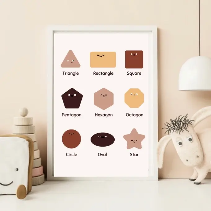 Shapes Poster, Educational Wall Art, Geometric Shapes Print, Kindergarten Poster, Classroom Poster, Educational Posters, Shapes Printable