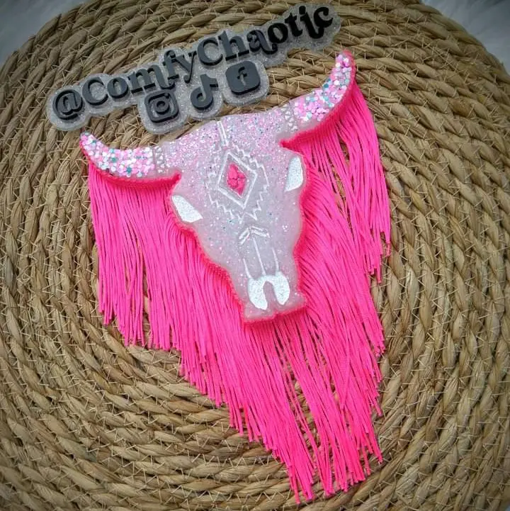 Hot pink bull skull car freshie Hot pink bull skull car freshie