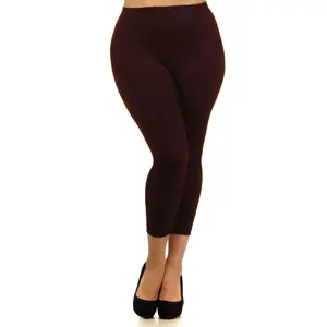Plus Size Stretchy Seamless Capri Legging
