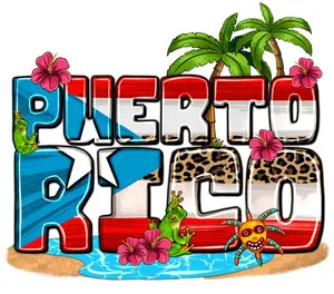 Colorful Puerto Rico Design  Gang Sheet