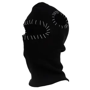Ski Mask with Pigtails or Ponytail Holes for Long Hair & Dreads Balaclava Scary Halloween Mask Women / Girl Ski Mask Costume Idea Accessories Hand Black