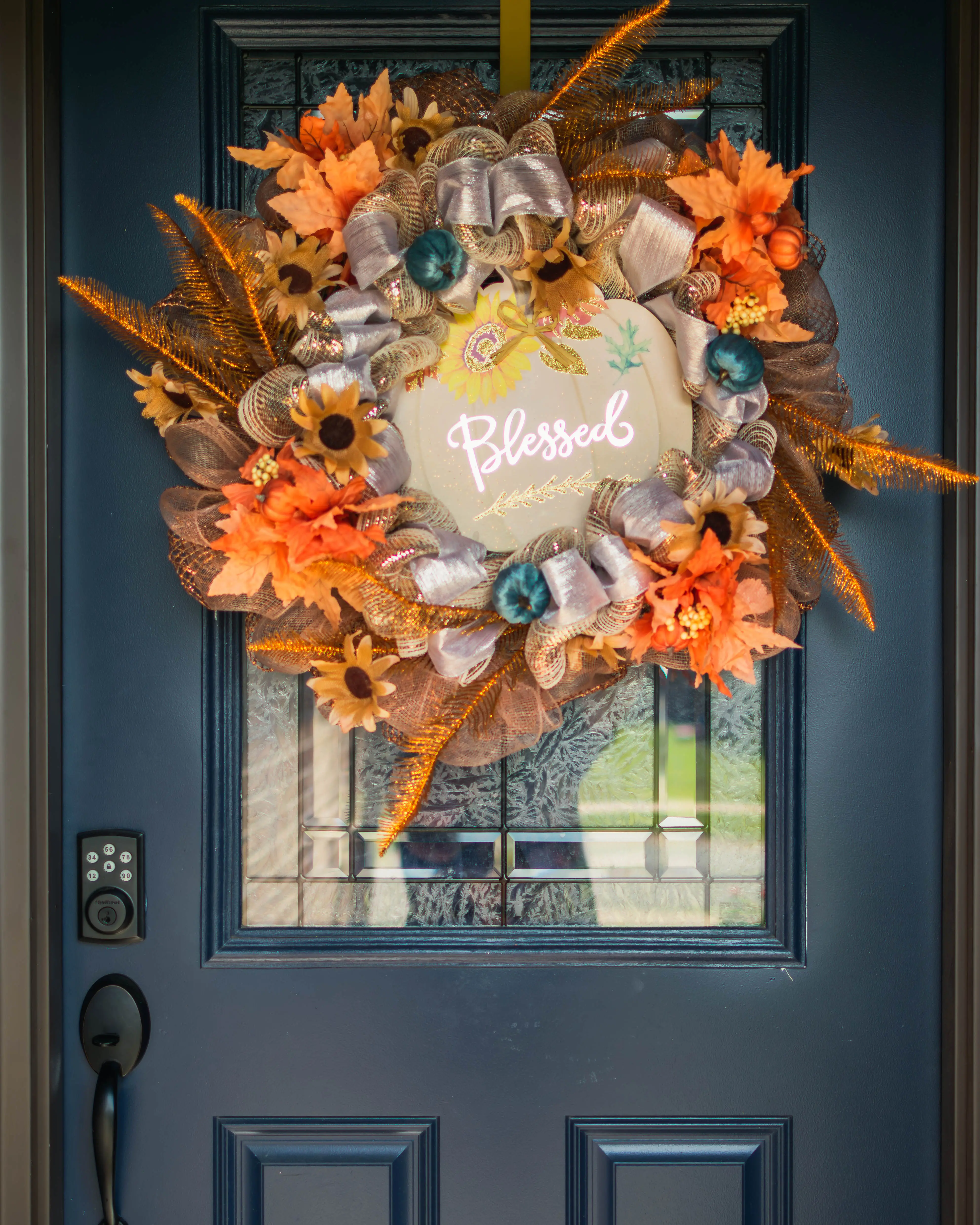 Autumn Blessings Deco Mesh Wreath