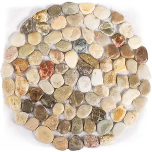 6 pack Polished Cobblestone Pebble Tile for Walls, Floors, Garden, Yards