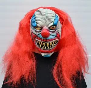 Scary Halloween Clown Mask with Hair Costume Party Stitches the Clown