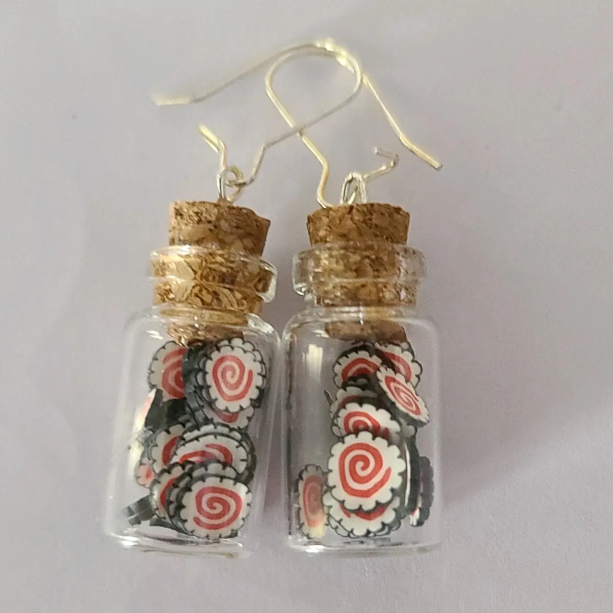 Glass Bottle Earrings Sushi