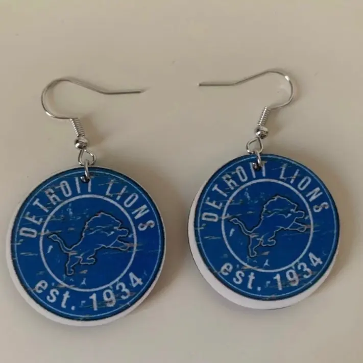 Custom Lions Earrings 3mm Dangling