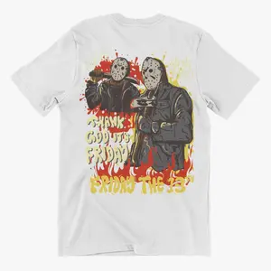 Friday T-shirt Cotton Casual Crew Neck Black White