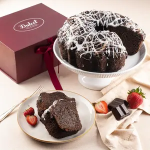 Heavenly Triple Chocolate Bundt Cake with Ganache and White Icing - Perfect Gift for Any Occasion - Gifts
