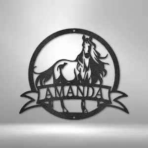 Majestic Horse Monogram - Steel Sign Decor