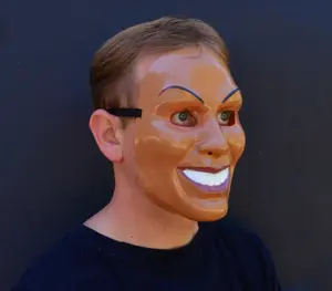 (MALE) Purge Mask Creepy Scary Halloween Original Anarchy Smiling Grin Face Purge Mask God