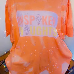 1 -3XL Orange Tie-Dye / 1-3XL Blue Tie-Dyed “Unspoken Thoughts” Casual T Shirt