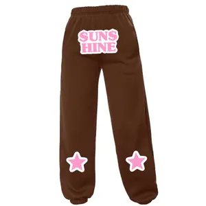 "Sunshine" Brown & Pink Sweatpants Joggers