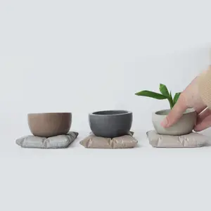 Mindful Cements Pillow Planter Set Sustainable Concrete Minimalist Home Goods Neutral Colors