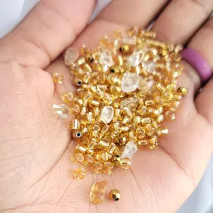 Beaditwearitloveit Citrine & Hemitie Crystal Loc Sprinkles, High Quality Silver Lines 6/0 4mm Hair Beads, Loc Jewelry, Dreadlock Accessories [Made-to-Order]