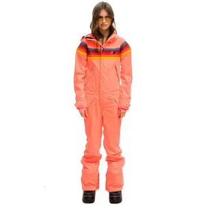WOMEN'S 3 LAYER POWDER SUIT - NEON FLAMINGO