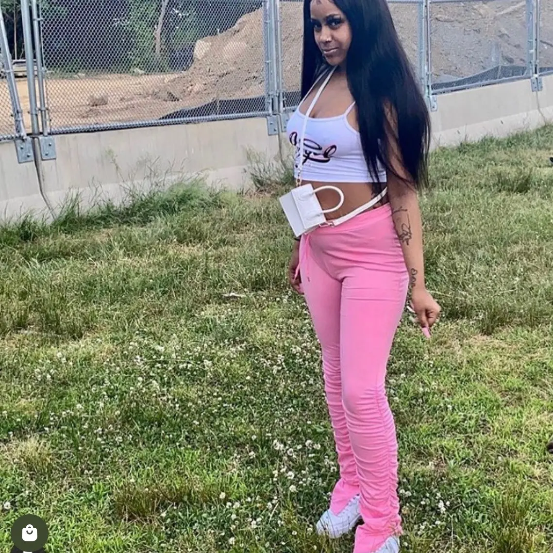 Bubblegum stacked sweatpants