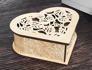 Wooden Heart shaped Jewelry Box