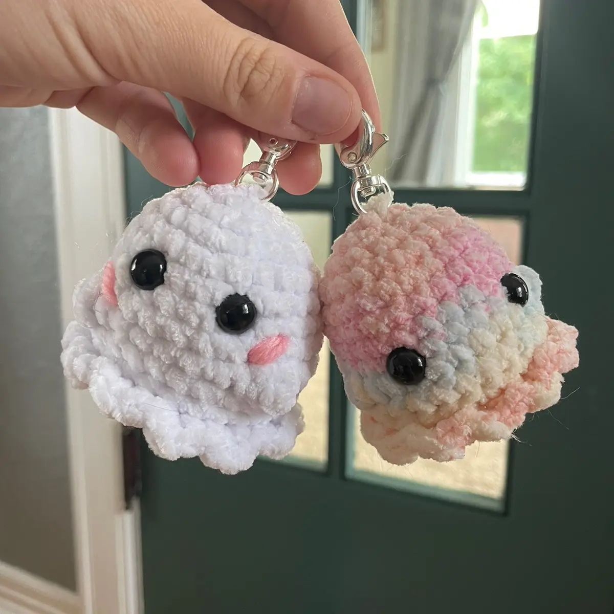 Tiny Crochet Ghost Keychain