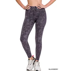 MINERAL WASHED FULL LENGTH LEGGINGS #80013