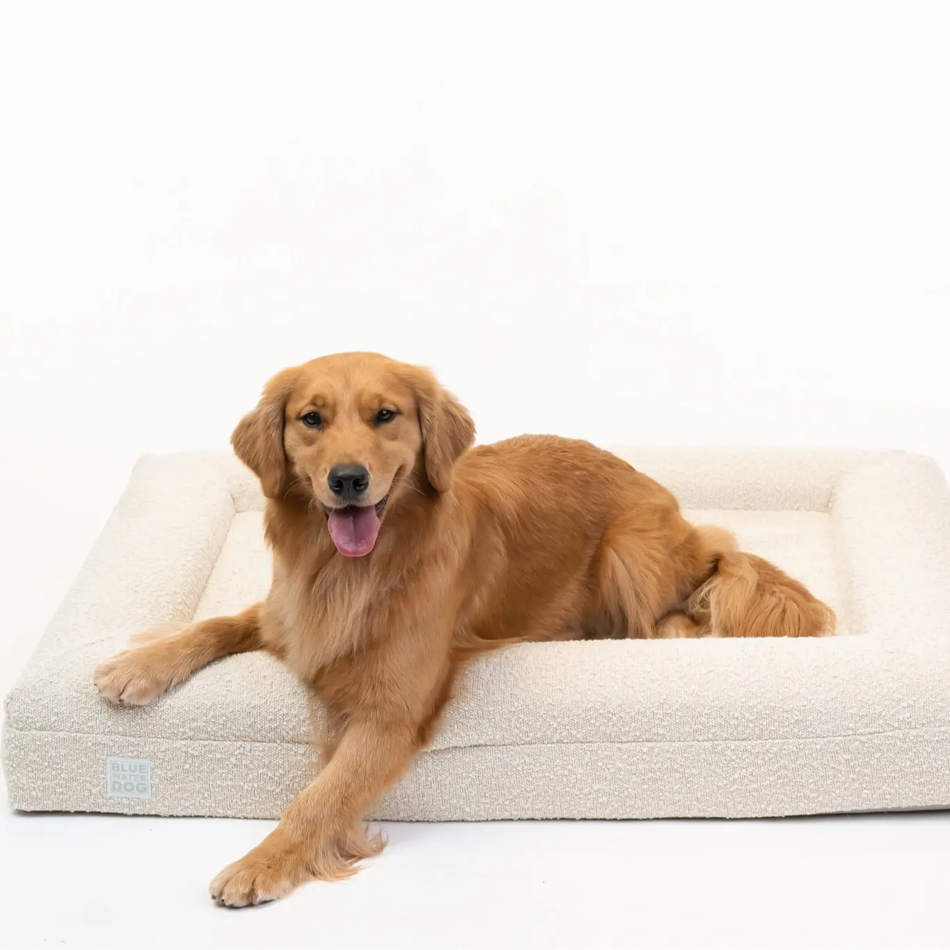 LARGE LUXURY BOUCLÉ BLUEWATER DOG BED IN CLOUD