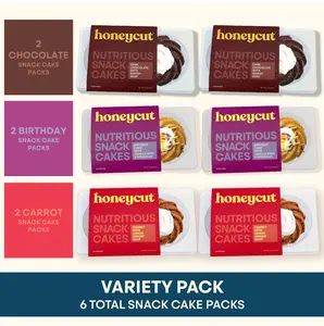 VARIETY PACK - CHOCOLATE BIRTHDAY AND CARROT SNACK CAKES (HIGH PROTEIN, LOW SUGAR, GLUTEN FREE)