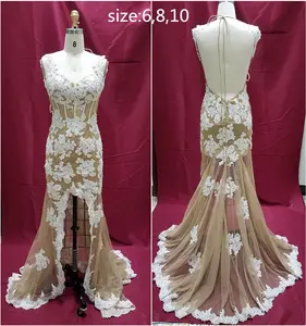 Style C2019- SS448 - Elegant sheer Lace Evening Dresses for wedding, prom or pageant