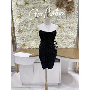 Kyara Strapless Mini Dress (Black)