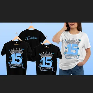 Playera. Para quinceañera. Con tu nombre! Tshirt Crewneck