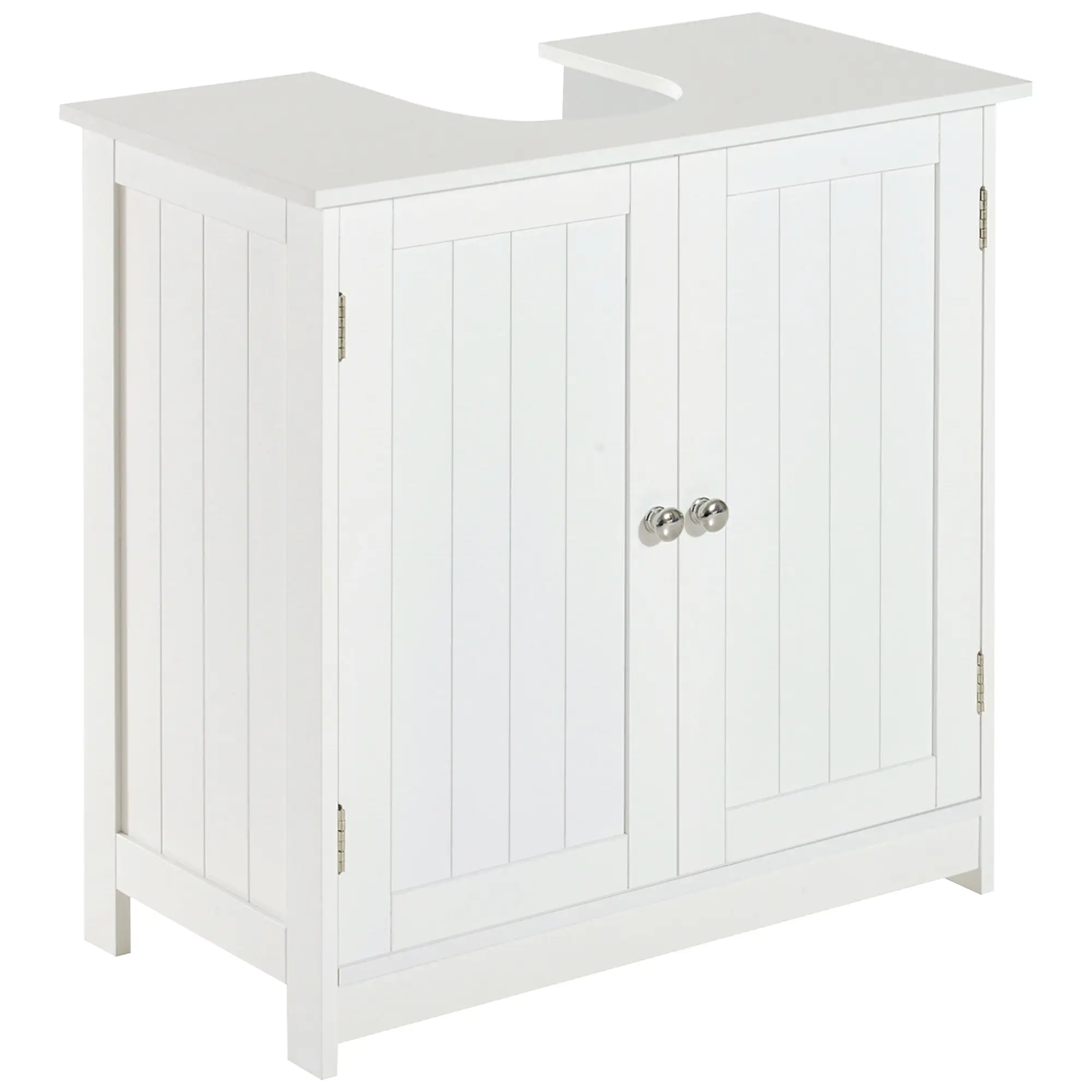 HOMCOM Under Sink Bathroom Cabinet with 2 Doors and Shelf, Pedestal Sink Bathroom Vanity Cabinet