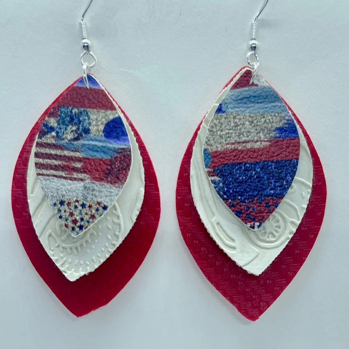 USA vegan leather earrings
