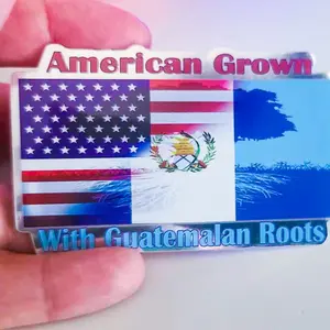 USA/Guatemala 3"x2" sticker "American Grown with Guatemalan roots"