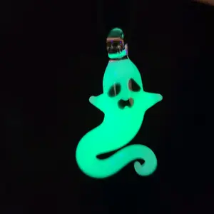 Glow in the Dark Ghost Glass Pendant Halloween