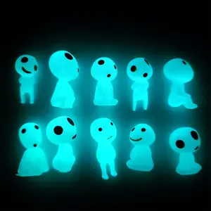 Luminous Tree Spirits Micro Landscape Ornaments - Set of 10 Glowing Miniature Statues for Outdoor Enchantment