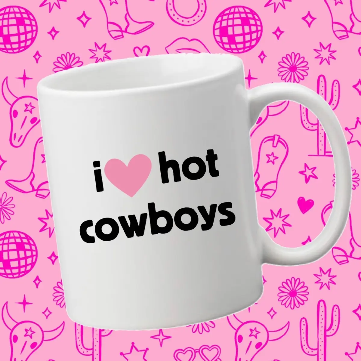 I heart hot cowboys mug