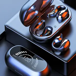 Brand New TWS Wireless Headphones Bluetooth 5.2 Bone Conduction Earphones Earclip Design Touch Control LED Earbuds Sports Headsets
