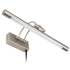Torchstar Dimmable LED Satin Nickel Metal Plug-in Picture Lights - Arc Arm - 2700K/3000K/4000K Selectable