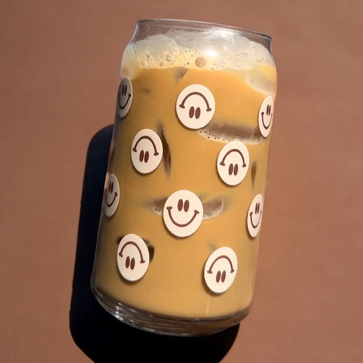 Brown Smiley Face Glass