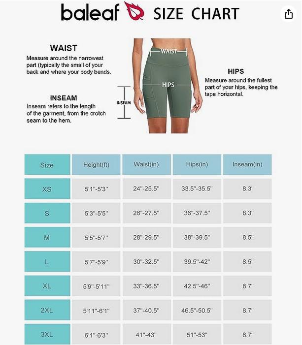 baleaf Women's 8" High Waist Biker Shorts Yoga Running Volleyball Workout Gym with Pockets for Summer