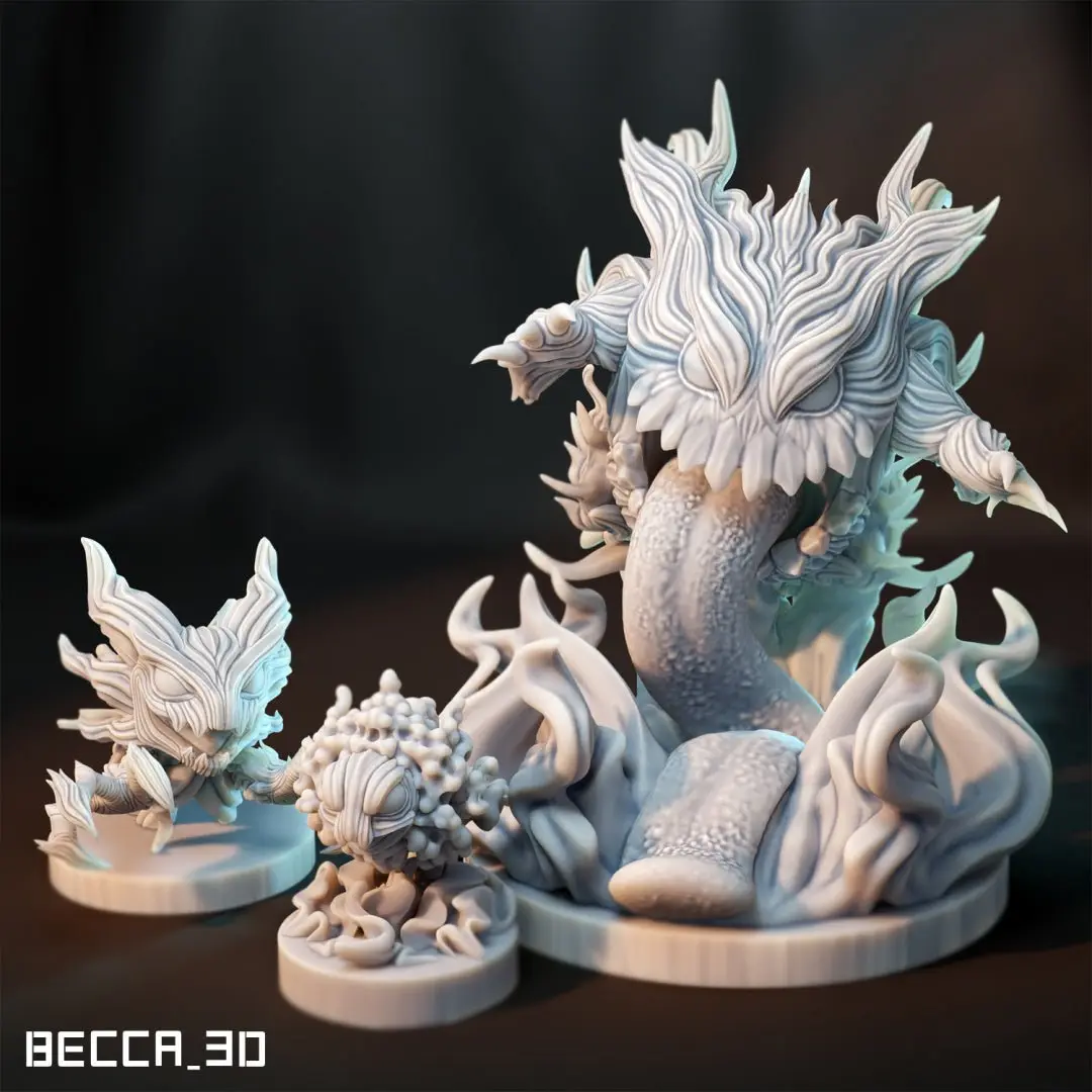 Gengar/Haunter/Ghastly 3D Printed Miniatures - FanArt - Becca 3D Kaijumon