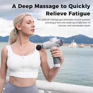 Deep Tissue Massager Gun for Muscle Fatigue Relief - Percussion Massage Gun - Model EM-03Pro (White)