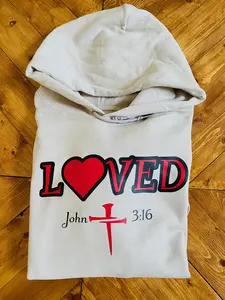 LOVED John 3:16 Christian Hoodie, Preppy Hoodie, Aesthetic Hoodie, Cozy Hoodie, Bible Verse on Hoodie, Trendy Hoodie, Jesus Hoodie