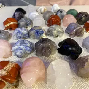 Crystal Turtles Natural Stone Home Ornament - Unique Quartz Design for Crystal Lovers & Enthusiasts - Charming Art Piece for Home Decoration