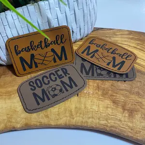 Sports Mom Patches - Iron On, Volleyball, Soccer, Basketball - Leatherette, Durable
