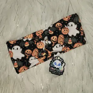Headband - trick or treat ghostie (black background)