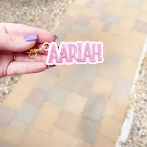 Personalized Name Two Tone Glitter Keychain - Acrylic Jewelry Silver & Gold
