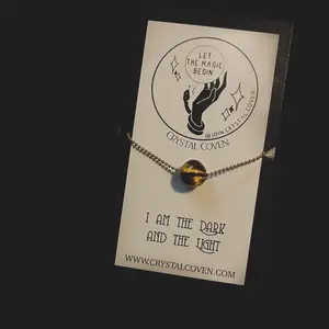 Grounding Tiger Eye Crystal Ball Necklace