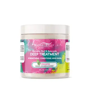 Kurlee Belle Banana Nut & Avocado Deep Treatment Repair Honey Moisturizing Haircare Conditioner Hair Mask Coconut Oil Banana Oil Avocado Oil Honey